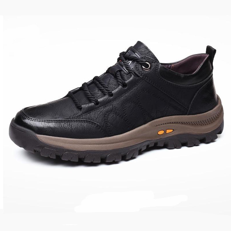 Men's Casual Leather Good Arch Support & Non-slip Outdoor  Breathable Walking Shoes