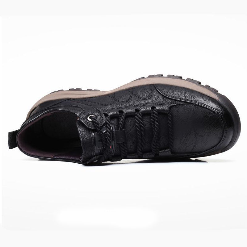 Men's Casual Leather Good Arch Support & Non-slip Outdoor  Breathable Walking Shoes
