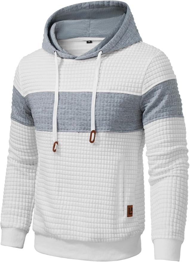 🔥2025 New🔥Long Sleeve Patchwork Plaid Jacquard Hoodie