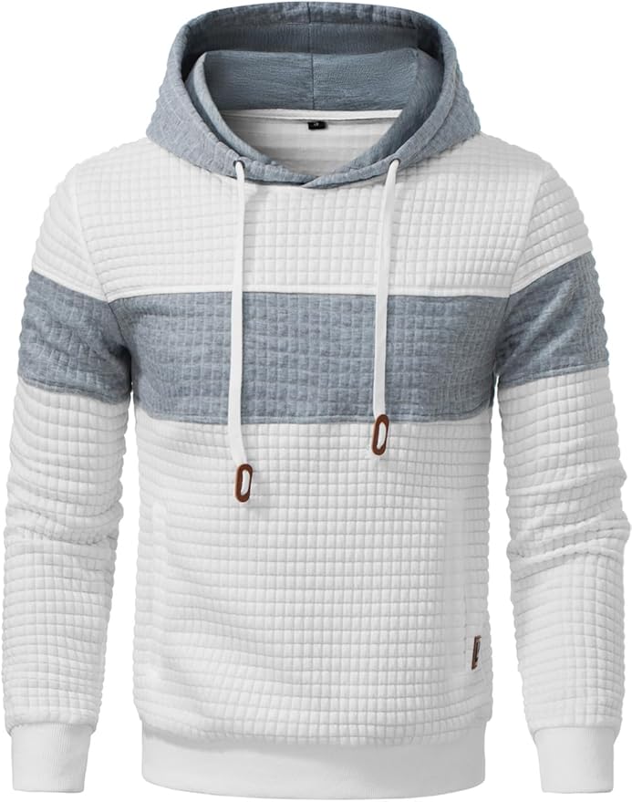 🔥2025 New🔥Long Sleeve Patchwork Plaid Jacquard Hoodie