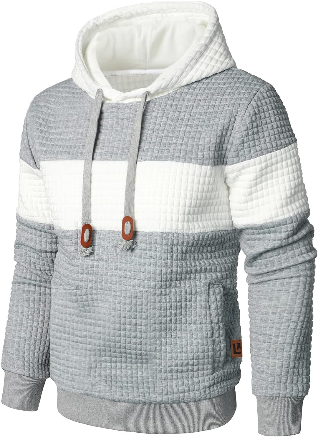 🔥2025 New🔥Long Sleeve Patchwork Plaid Jacquard Hoodie