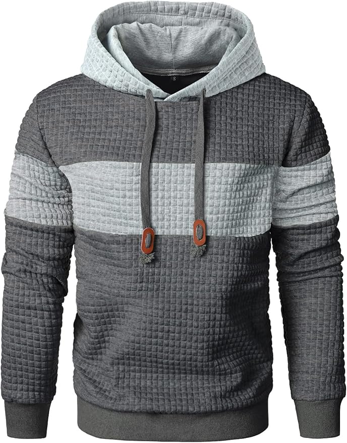 🔥2025 New🔥Long Sleeve Patchwork Plaid Jacquard Hoodie