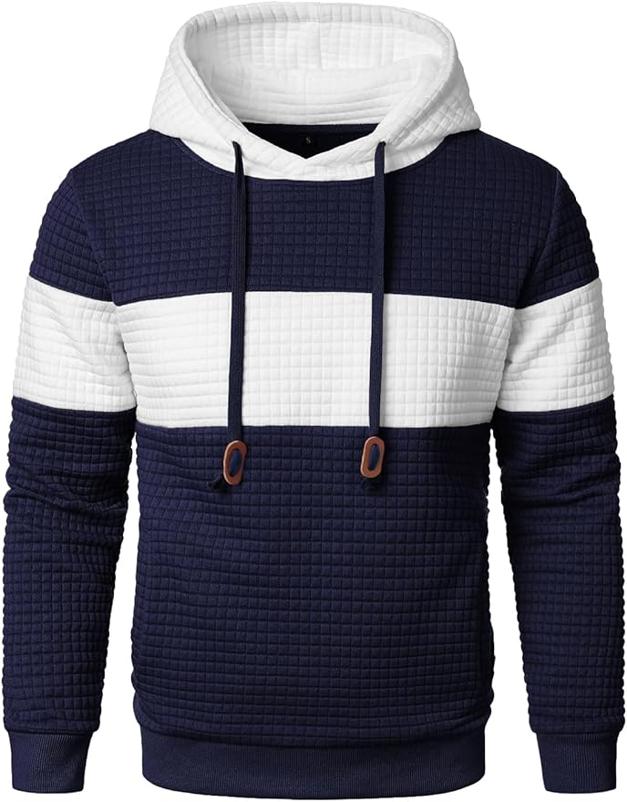 🔥2025 New🔥Long Sleeve Patchwork Plaid Jacquard Hoodie