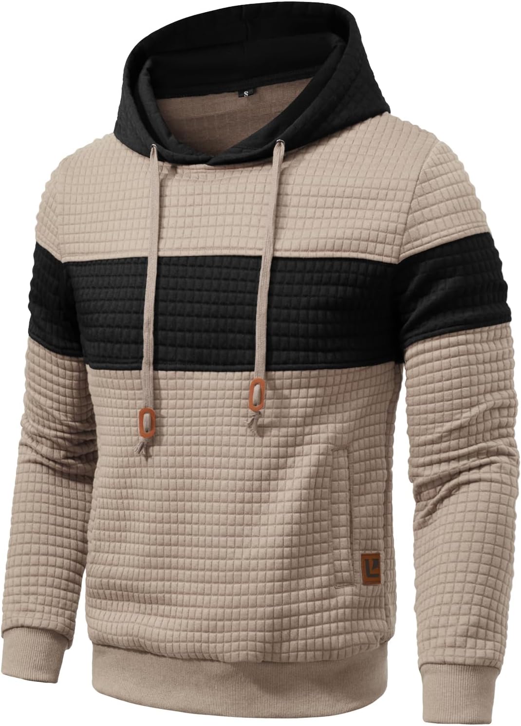 🔥2025 New🔥Long Sleeve Patchwork Plaid Jacquard Hoodie