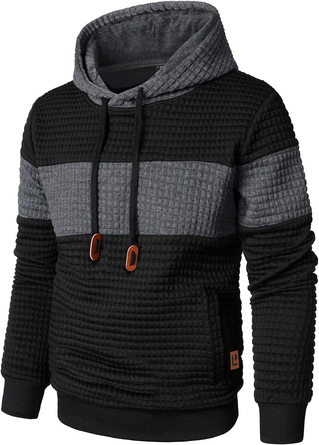 🔥2025 New🔥Long Sleeve Patchwork Plaid Jacquard Hoodie