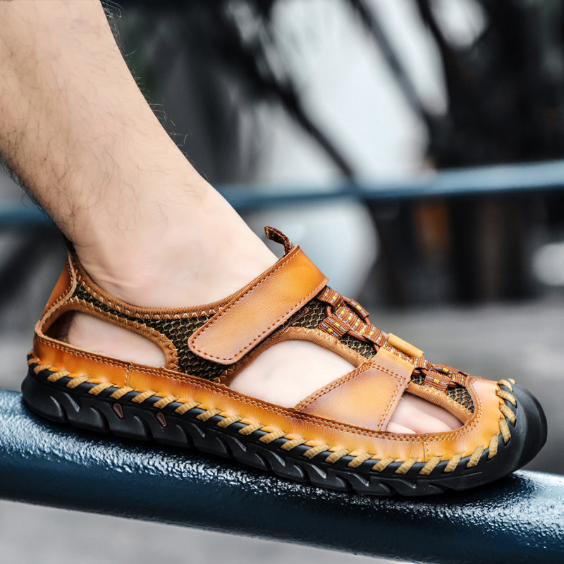 đ„On This Week Sale 70% OFFđ„Mens Casual Comfy Leather Slip On Sandals, Comfy Orthopedic Walking Shoes