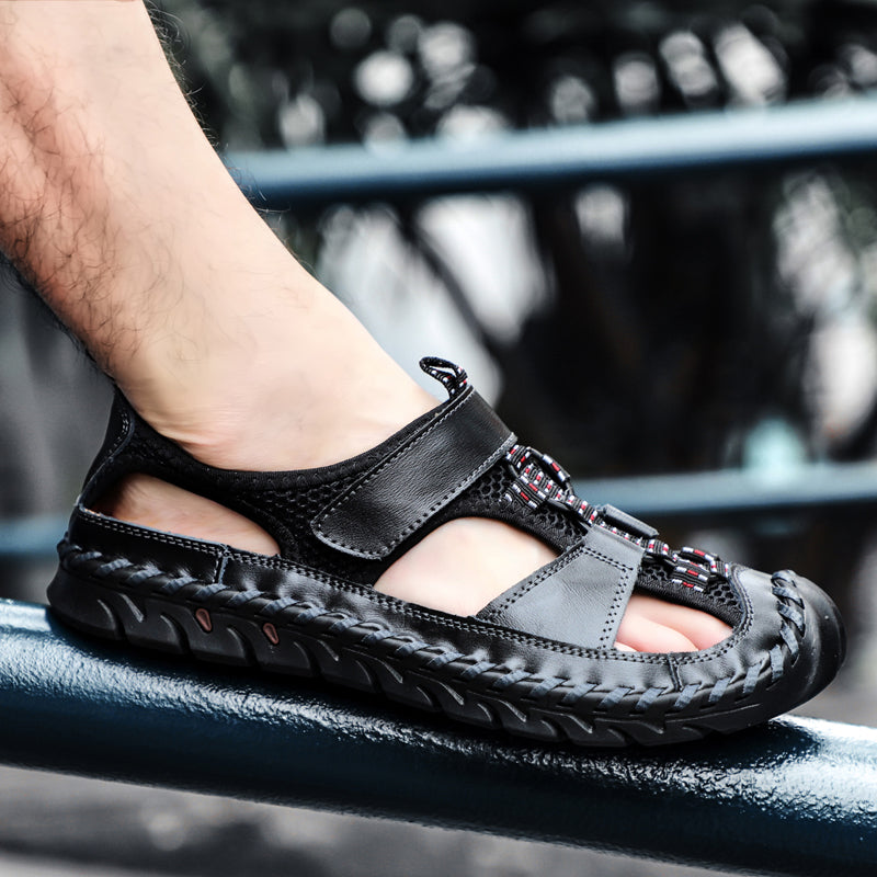 đ„On This Week Sale 70% OFFđ„Mens Casual Comfy Leather Slip On Sandals, Comfy Orthopedic Walking Shoes