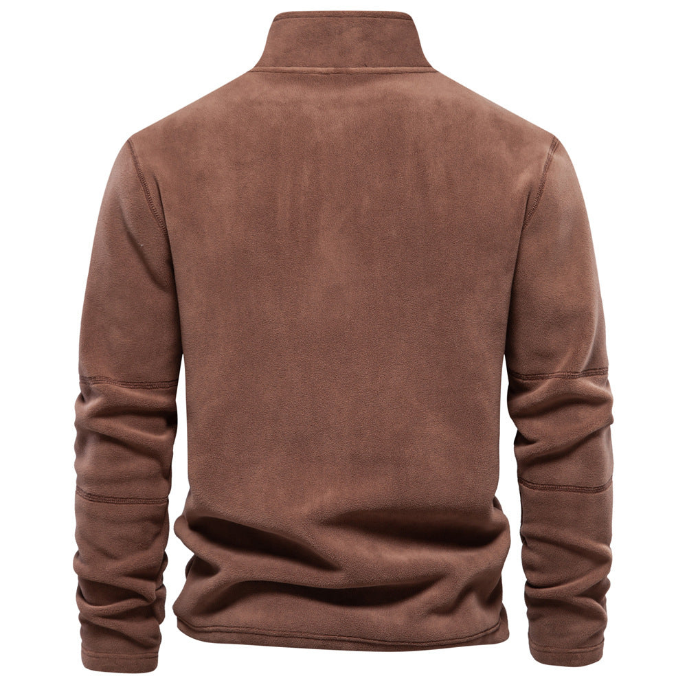Men's Outdoor Casual Stand Collar Fleece Jacket