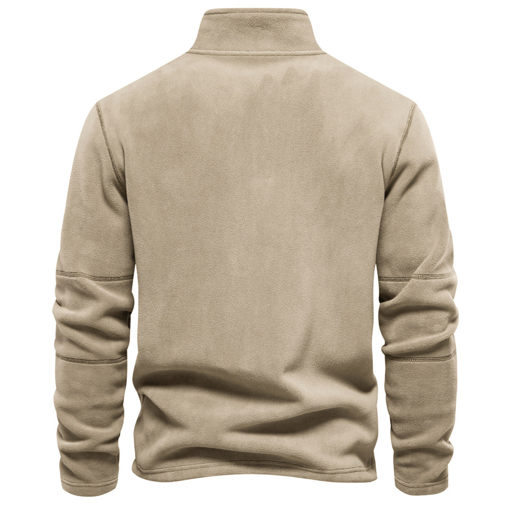 Men's Outdoor Casual Stand Collar Fleece Jacket