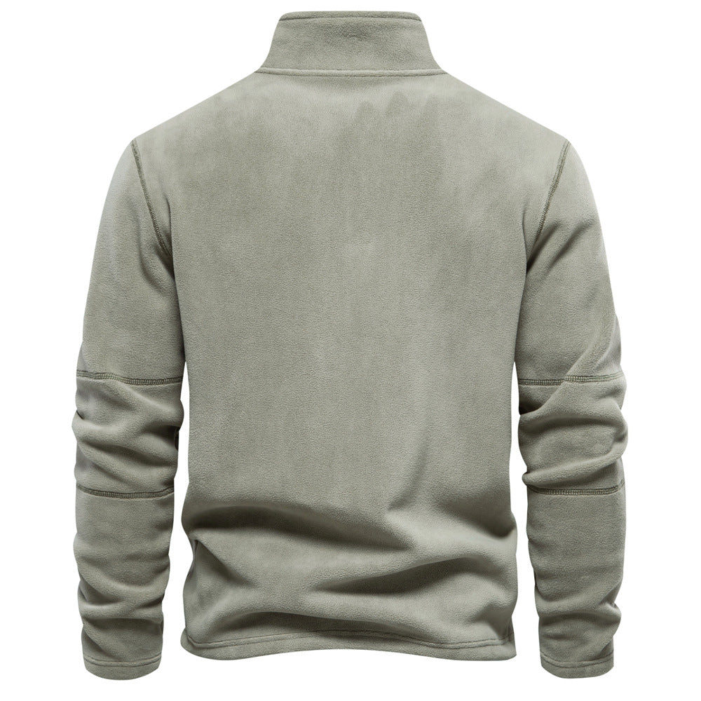 Men's Outdoor Casual Stand Collar Fleece Jacket