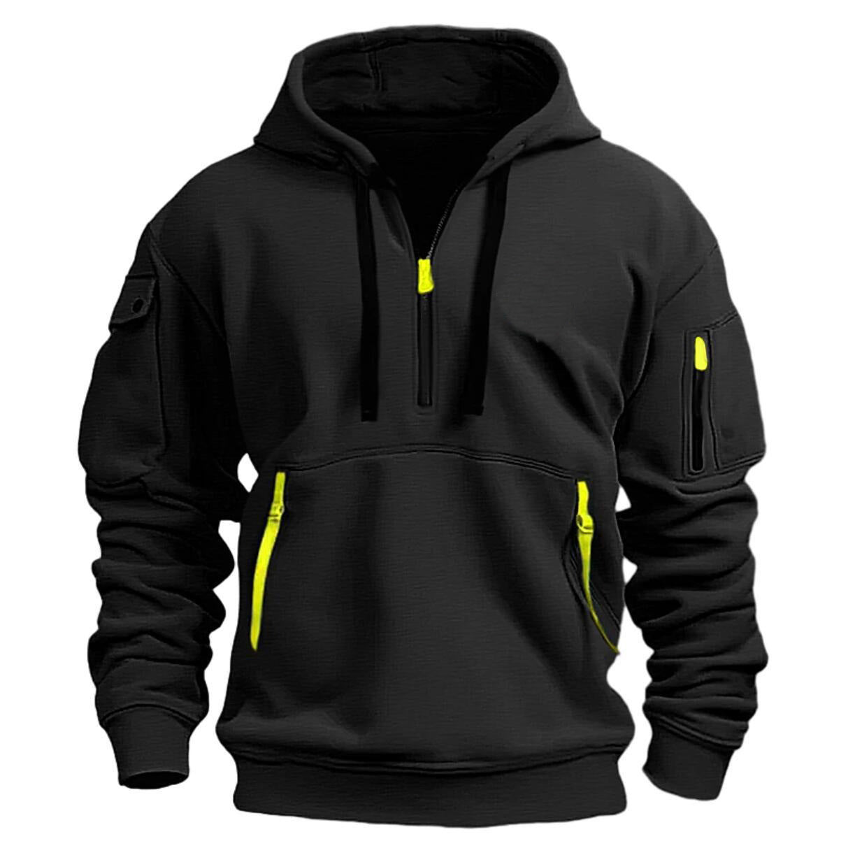 Men's Sweatshirt Hoodie Zipper Multi-Pocket Pullover