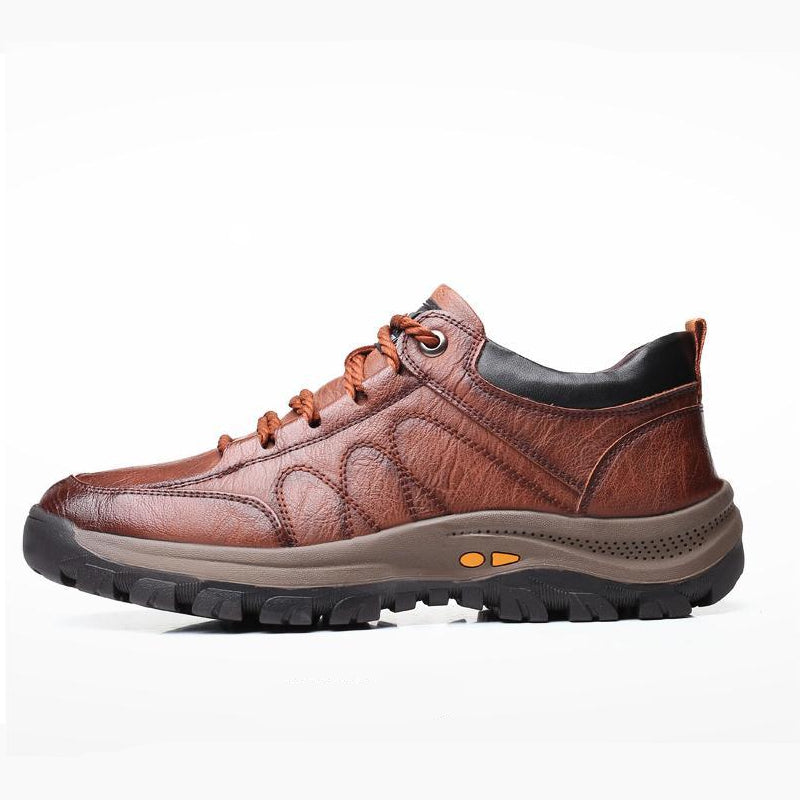 Men's Casual Leather Good Arch Support & Non-slip Outdoor  Breathable Walking Shoes