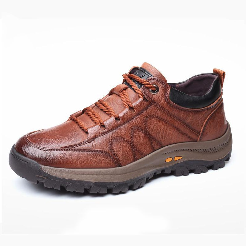 Men's Casual Leather Good Arch Support & Non-slip Outdoor  Breathable Walking Shoes