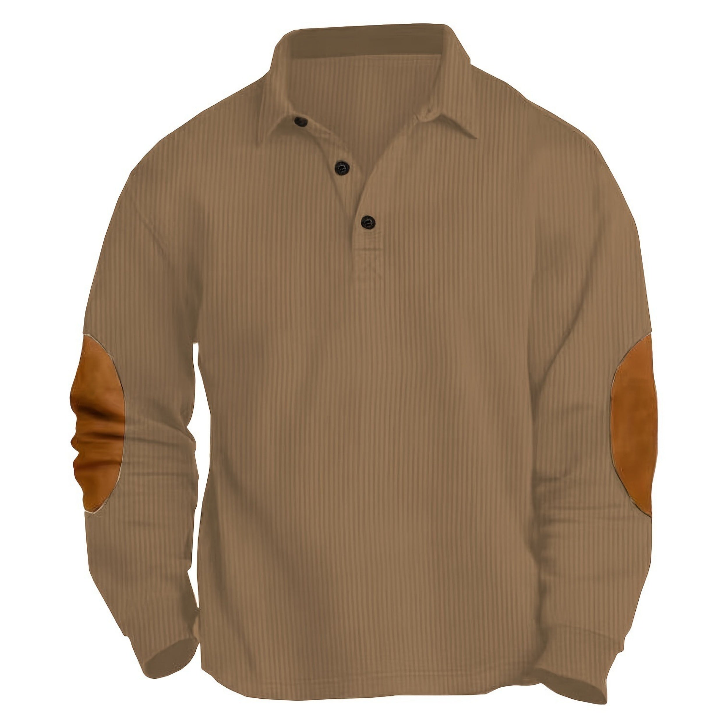 Men's Outdoor  Long-Sleeved Lapel Top Ribbed Sweater