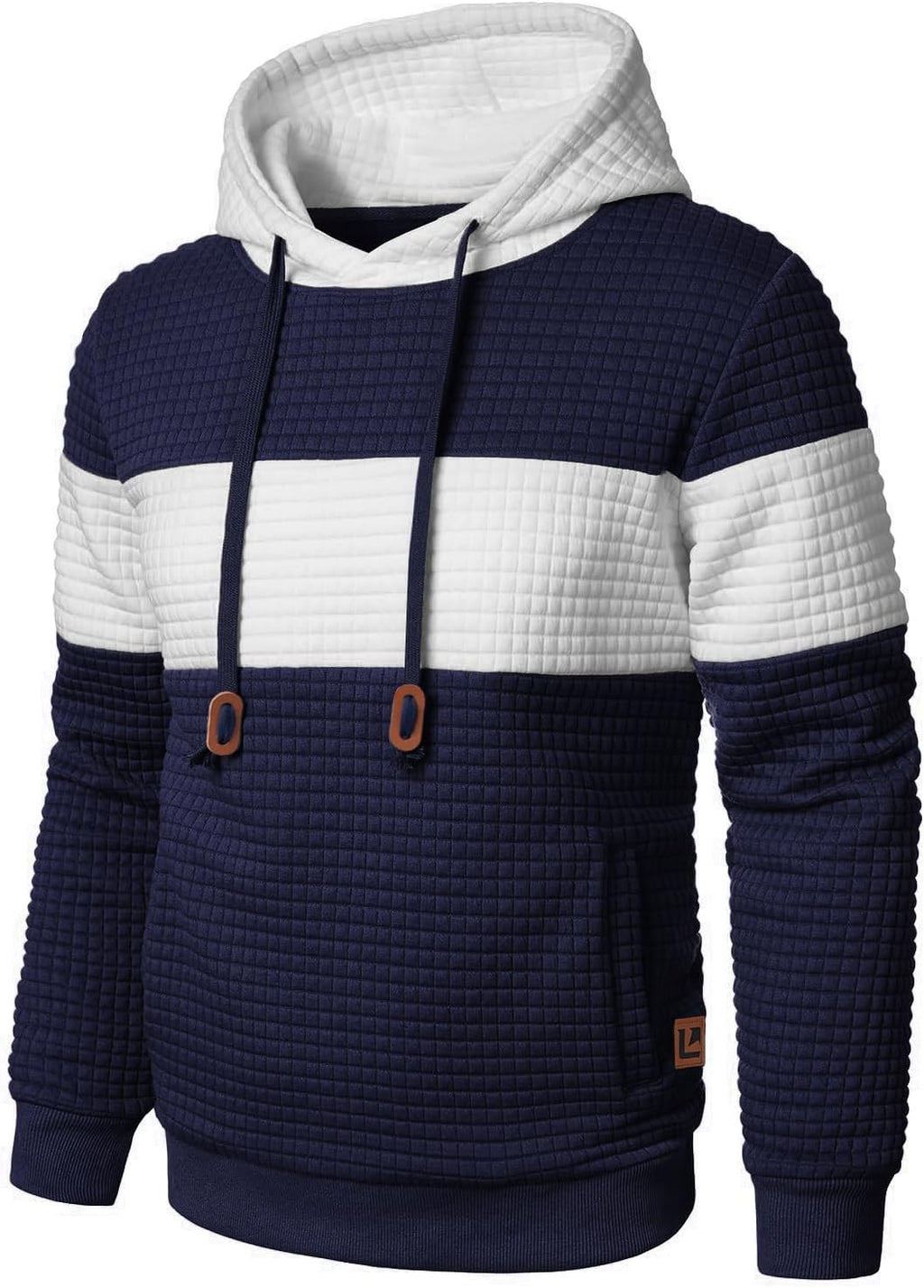 🔥2025 New🔥Long Sleeve Patchwork Plaid Jacquard Hoodie