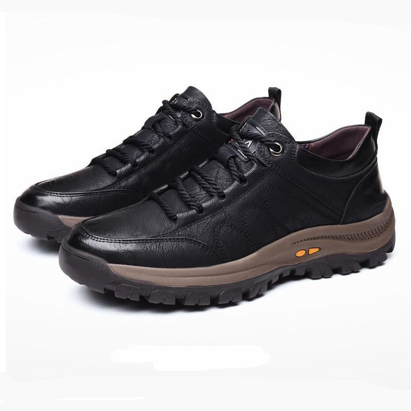 Men's Casual Leather Good Arch Support & Non-slip Outdoor  Breathable Walking Shoes